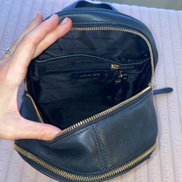 Michael Kors Black Backpack with Gold Accents main image 5